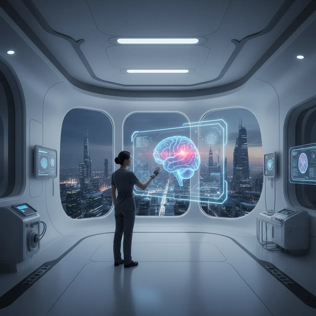 IA analizando escáneres médicos para la detección temprana de enfermedades.