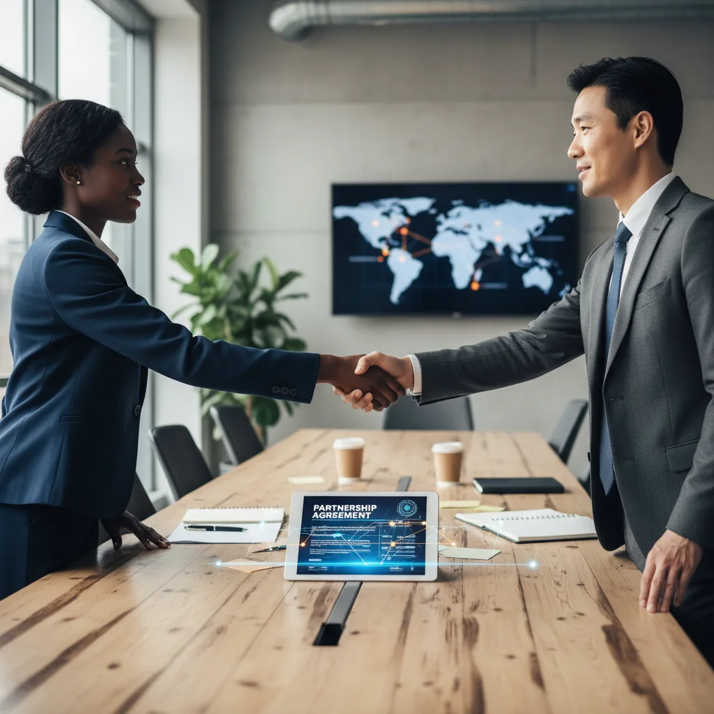 Smart contracts automate trade agreements, ensuring transparent compliance.