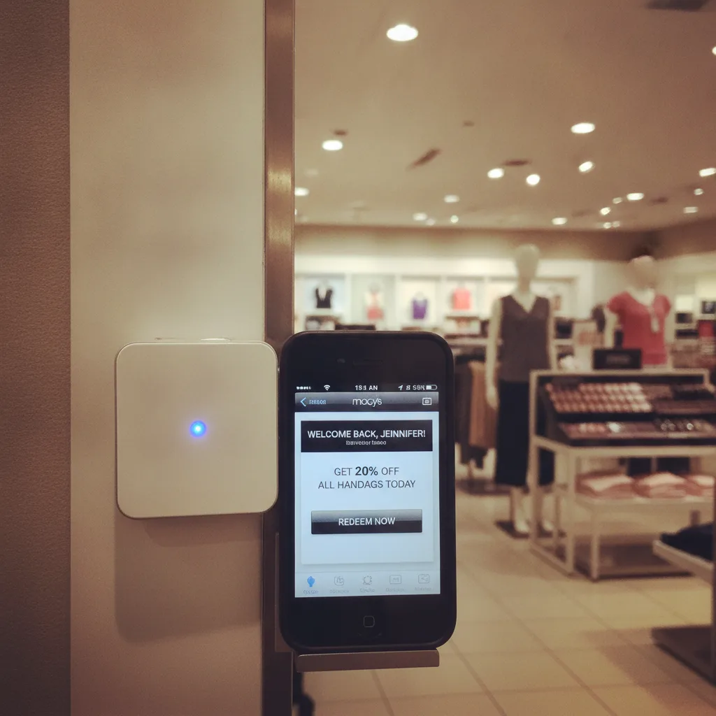 In 2013, Macy's experimented with small Bluetooth beacons in its stores. These devices communicated 