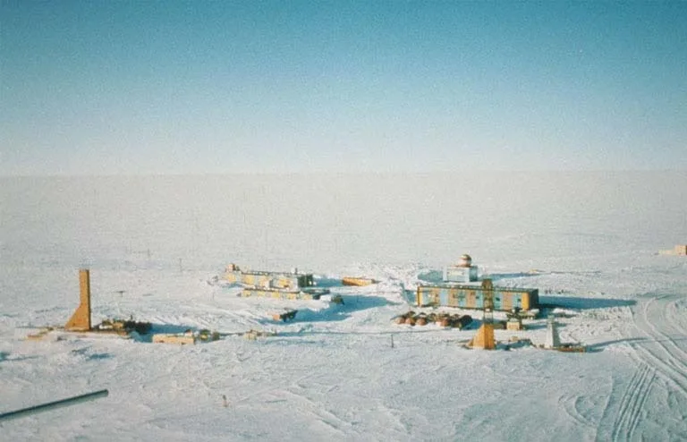 Lake Vostok, the first subglacial lake discovered, lies beneath 3,700 meters of ice in East Antarcti