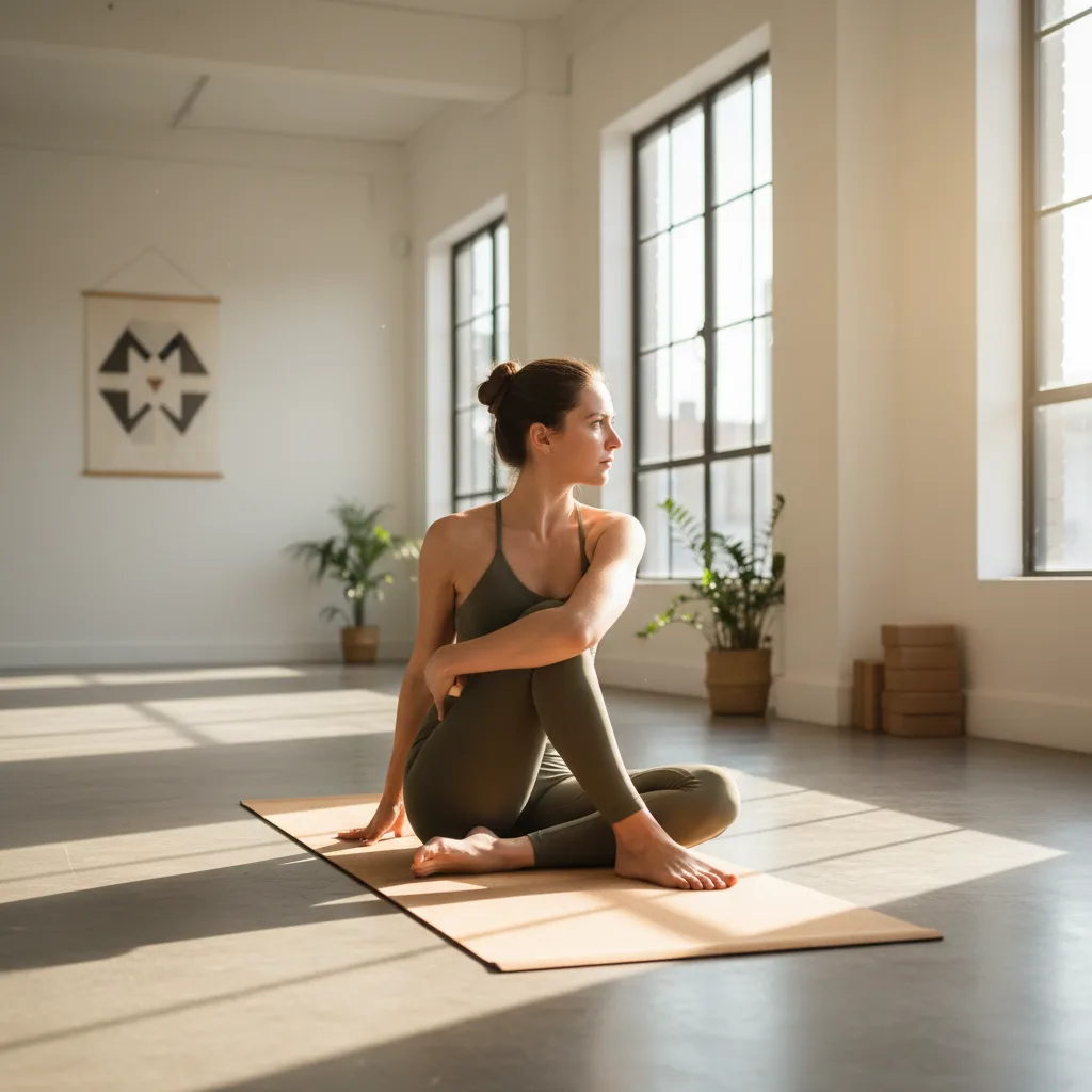 Torsión profunda de yoga, desafiando las creencias tradicionales sobre la estabilidad espinal.