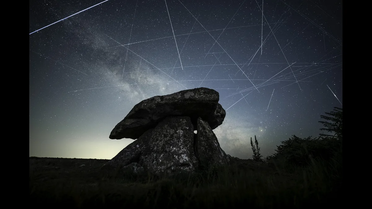 Satellite internet constellations, such as Starlink, consist of thousands of satellites that reflect
