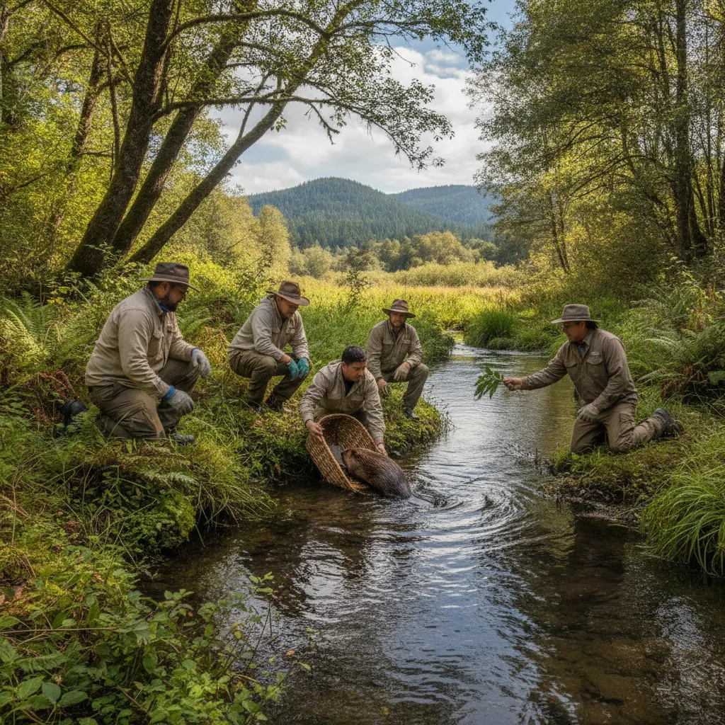 In Oregon, the Confederated Tribes of the Grand Ronde are actively reintroducing beavers to ancestra