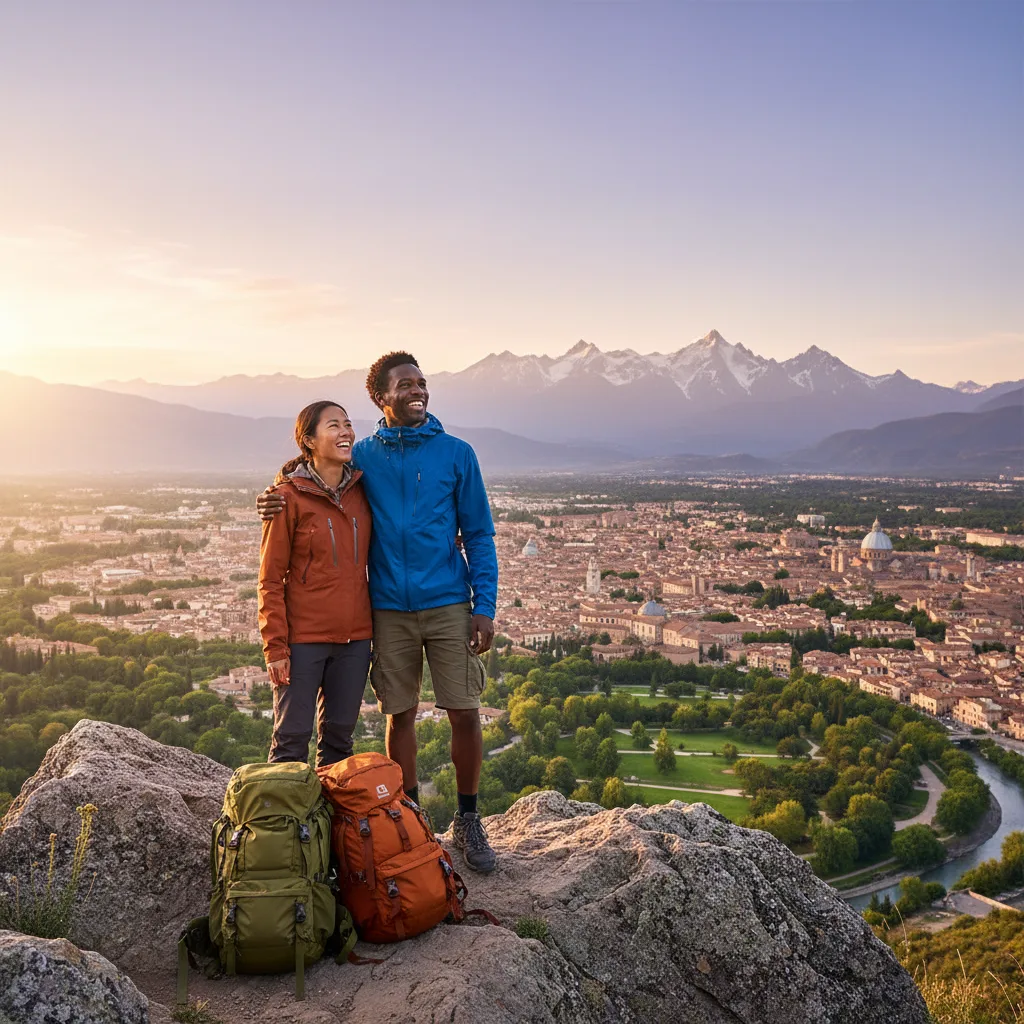 Young couple traveling the world after achieving financial independence.