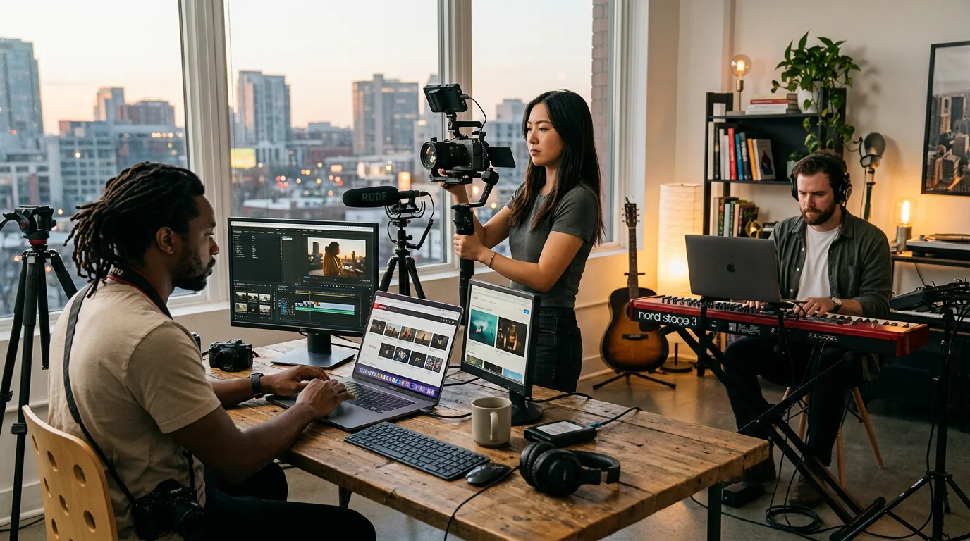Creative professionals earning royalties from digital assets.