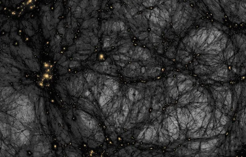 Though invisible, dark matter's gravitational pull is crucial for the formation of large-scale cosmi