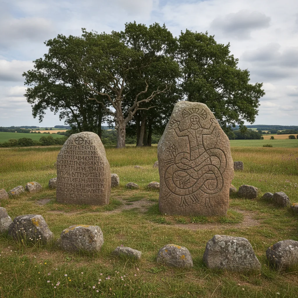 The Jelling Stones, Denmark, erected by Harald Bluetooth.