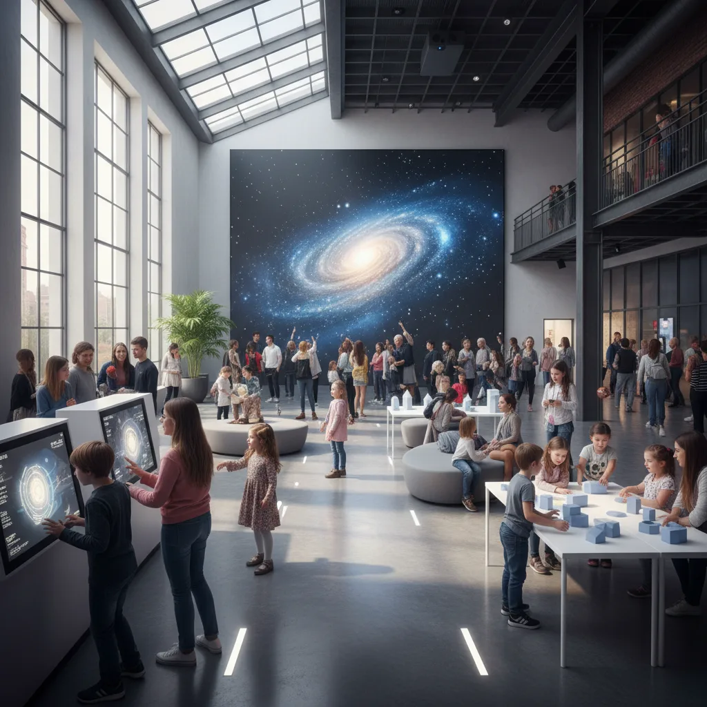 Visitors immersed in a vibrant, interactive museum exhibit.