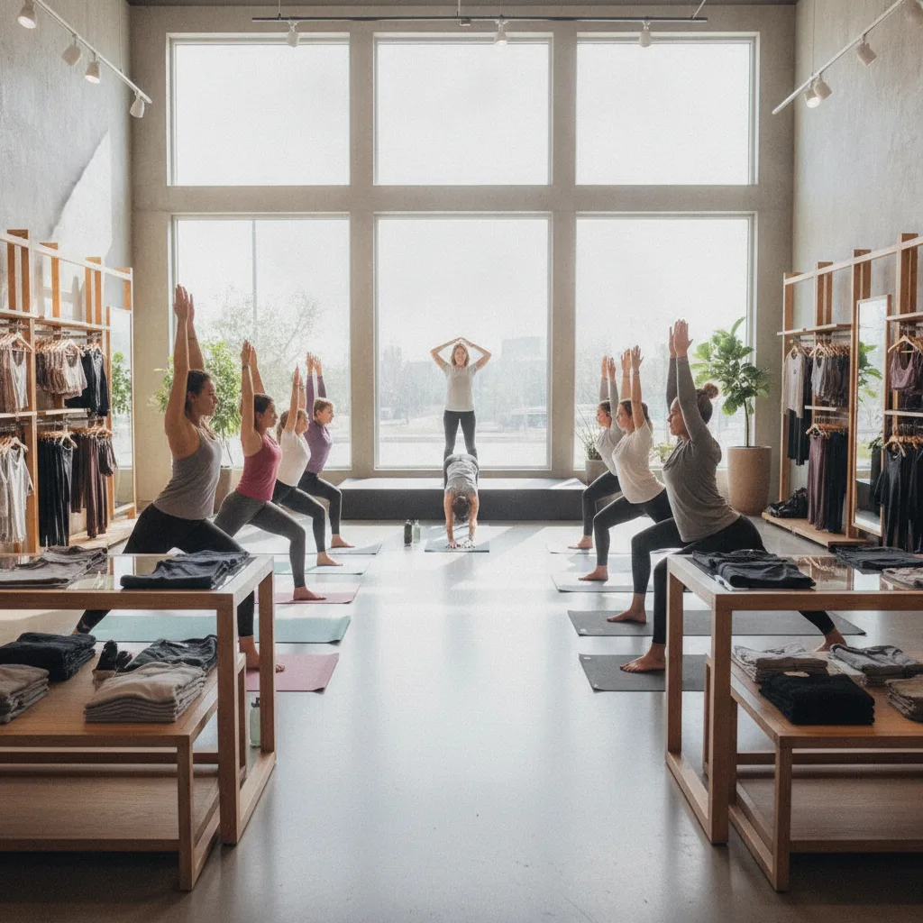 Lululemon frequently hosts free yoga classes and fitness events inside its retail stores, transformi