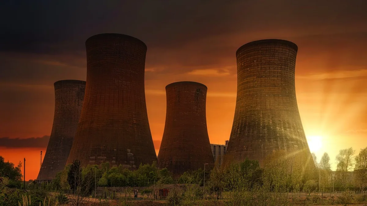Nuclear power plants are massive, complex facilities that generate electricity through nuclear fissi