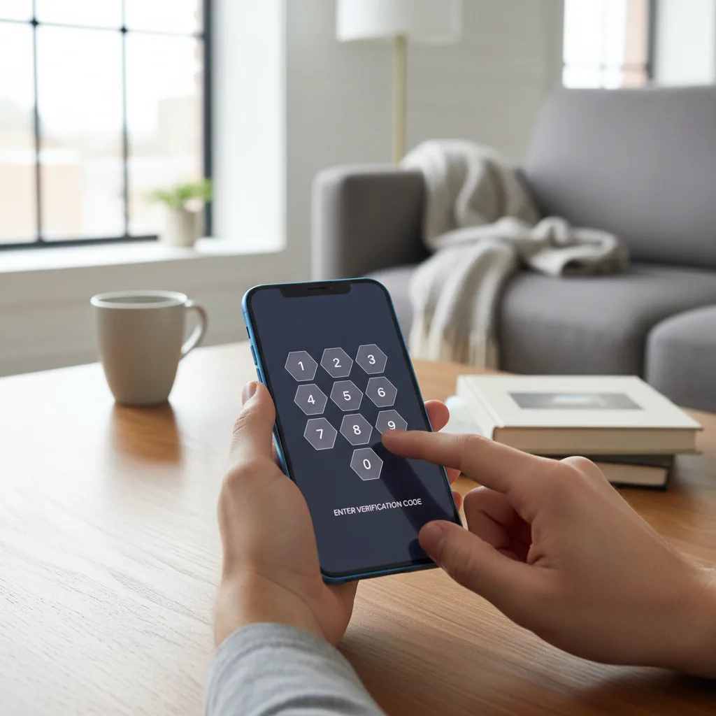 Una persona utilizza l'autenticazione multi-fattore sullo smartphone.