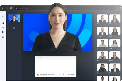 Synthesia is a company that uses advanced AI to create highly realistic human avatars for corporate 