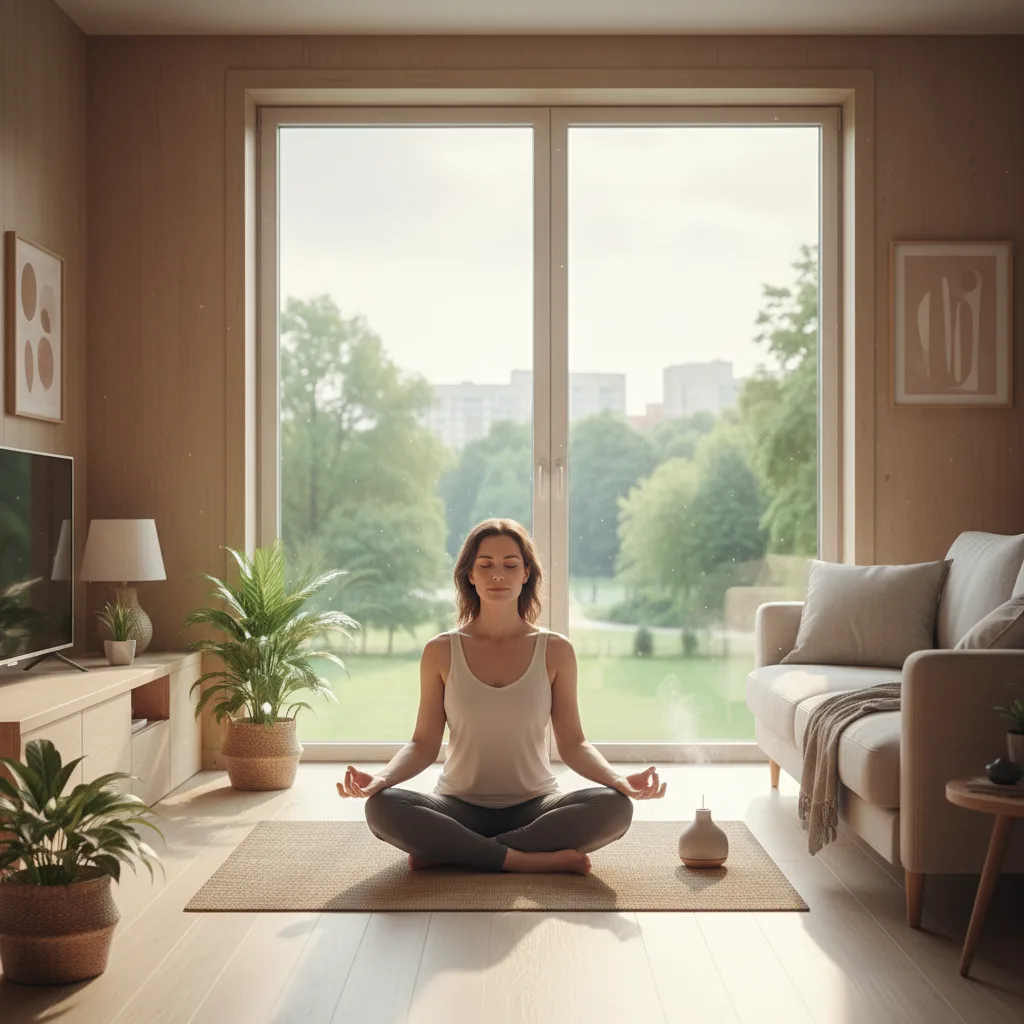 Persona che pratica mindfulness, si connette e si dedica a hobby.