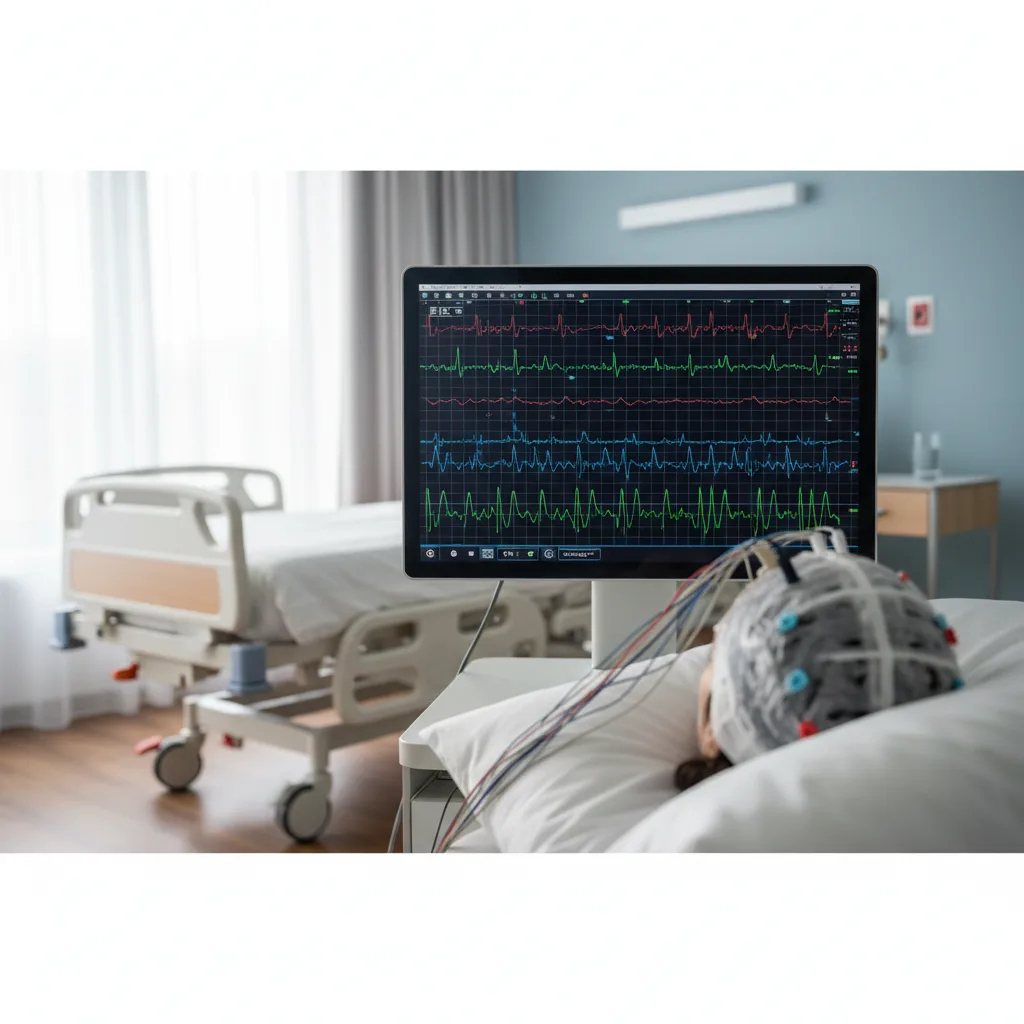 Surveillance de l'activité cérébrale par EEG dans un hôpital moderne.