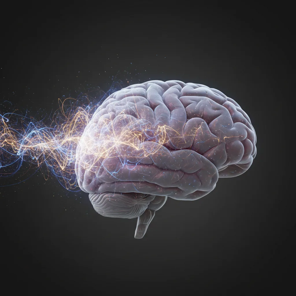 Représentation abstraite de la dernière poussée électrique d'un cerveau.