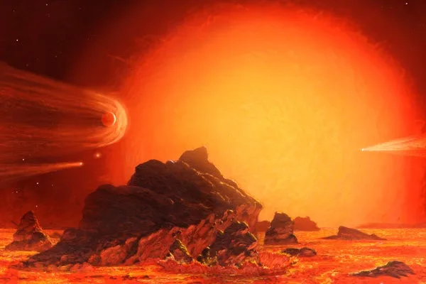 In approximately 5 billion years, our Sun will expand into a red giant star, growing so large that i
