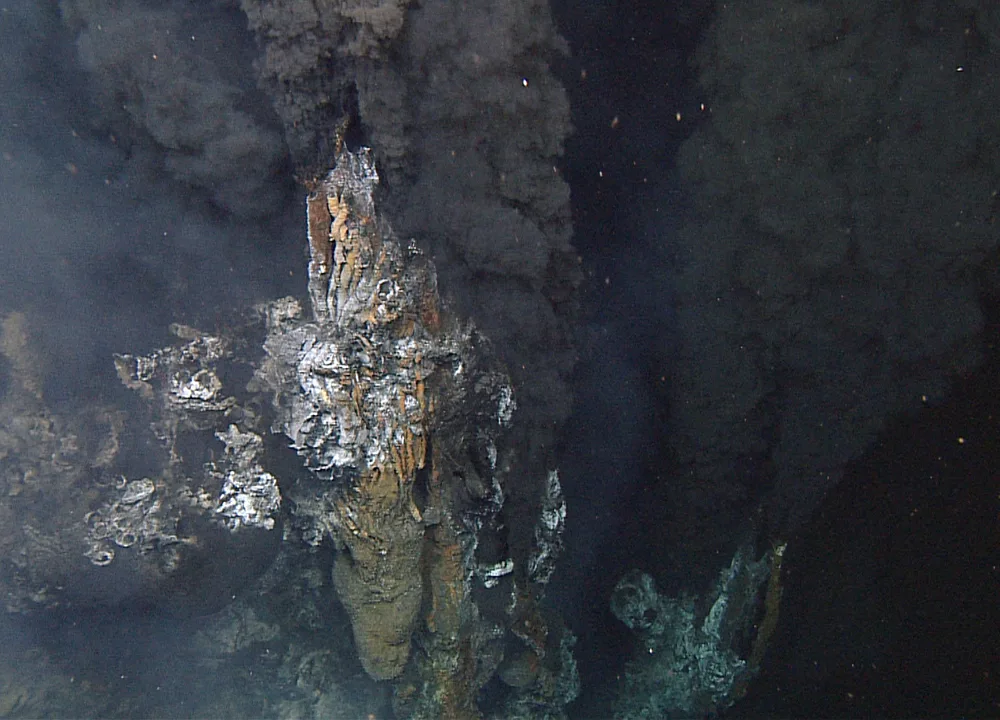 Deep-sea hydrothermal vents, often called 'black smokers,' host unique ecosystems that thrive withou