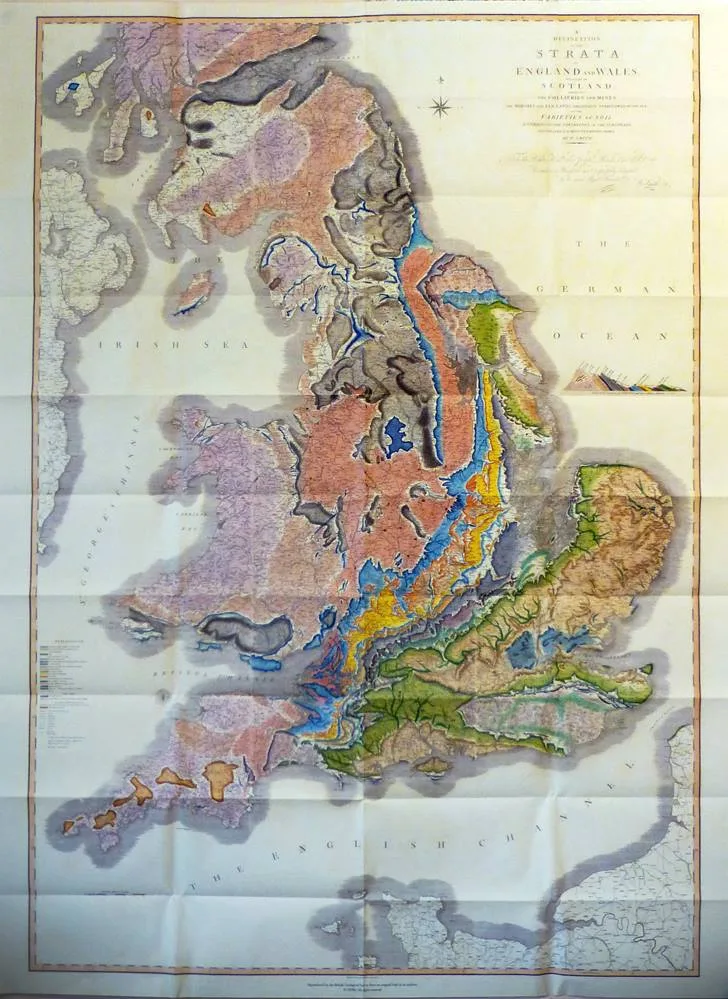 William Smith's groundbreaking 1815 geological map of England and Wales, often called 'the map that 