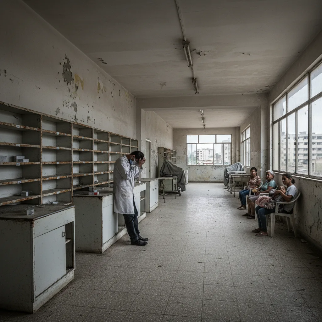 Venezuelan hospital struggles with medicine shortages, modern day.