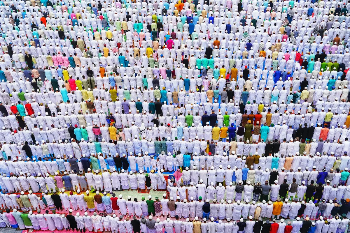 The congregational Eid prayer, performed shortly after sunrise, is a powerful display of Muslim unit