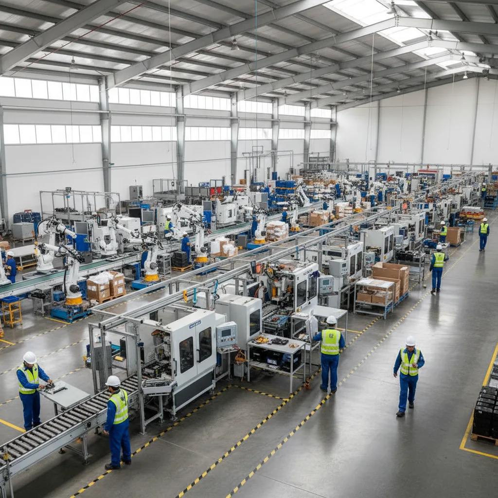 Installation de fabrication moderne au Mexique, symbolisant le nearshoring et l'industrie.