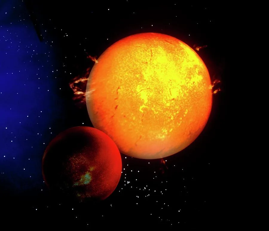An artist's impression of 51 Pegasi b, the first confirmed exoplanet discovered in 1995. Its detecti