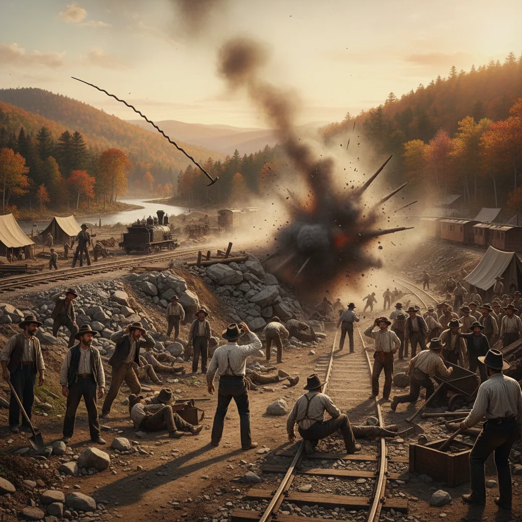 Phineas Gage's dramatic railroad accident.