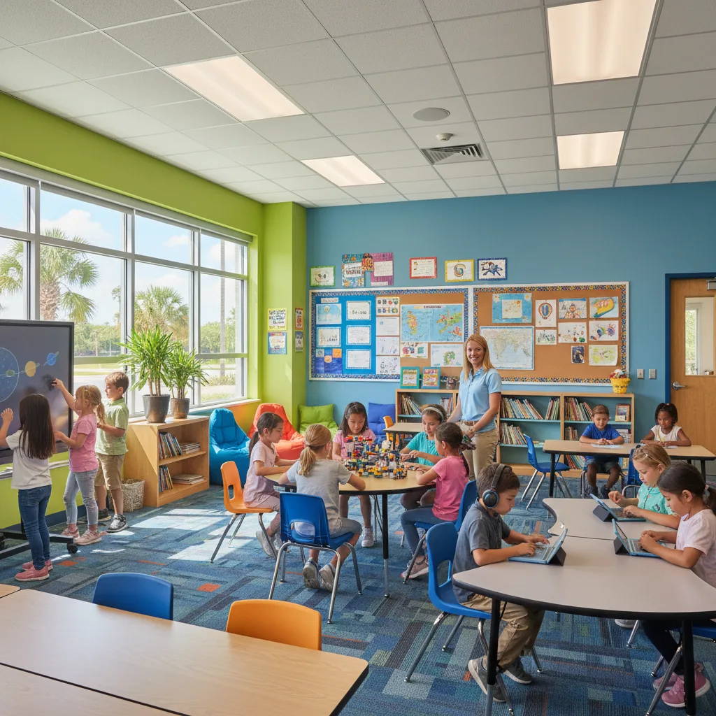 Florida classroom benefiting from lottery education funds.