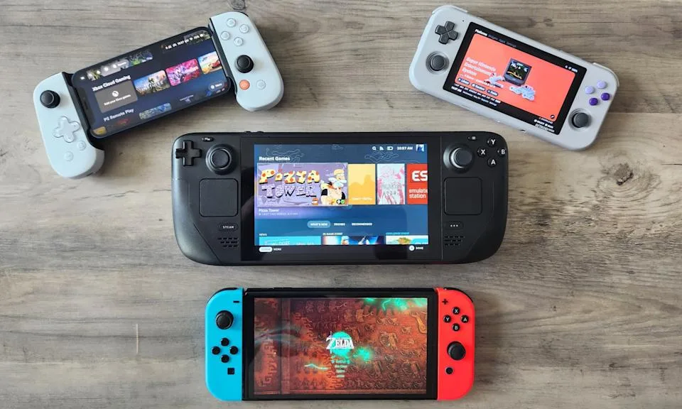 Modern handheld gaming devices like the Nintendo Switch, Steam Deck, and PlayStation Portal exemplif