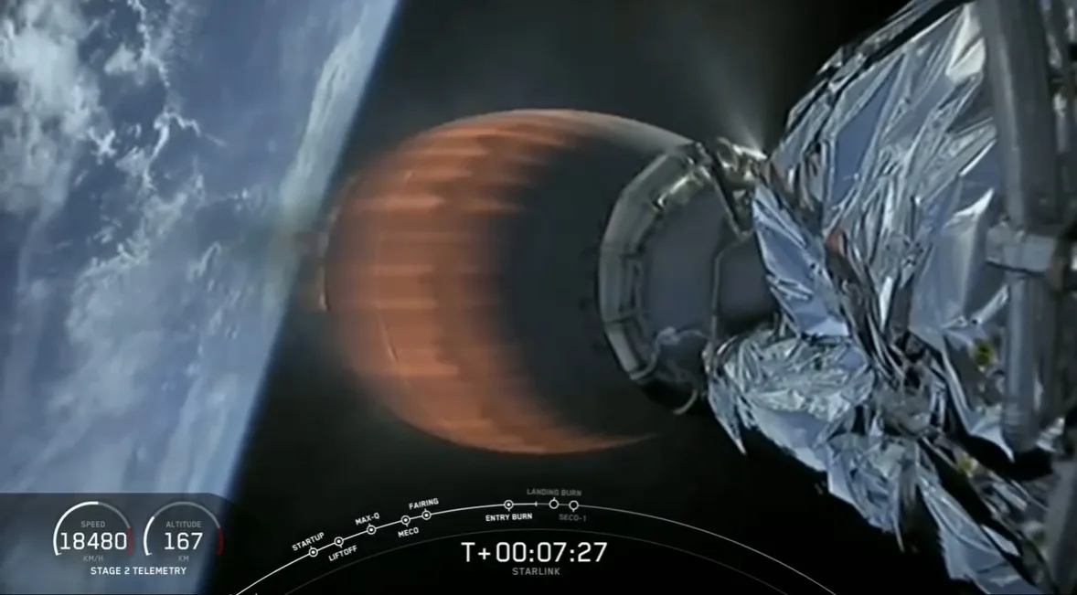 SpaceX's Starlink constellation, seen here in low Earth orbit, provides global internet services but