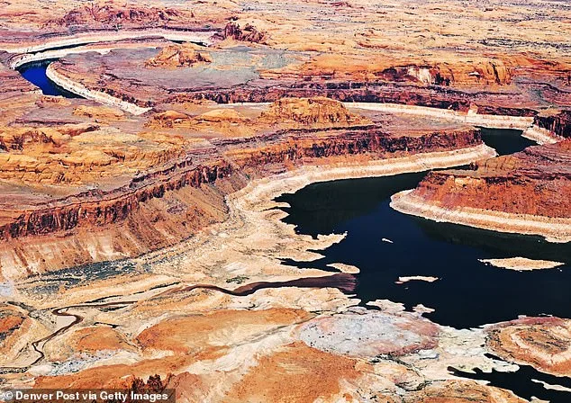 Lake Mead, a vital reservoir in the American West, displays dramatic 'bathtub rings' on its shores, 