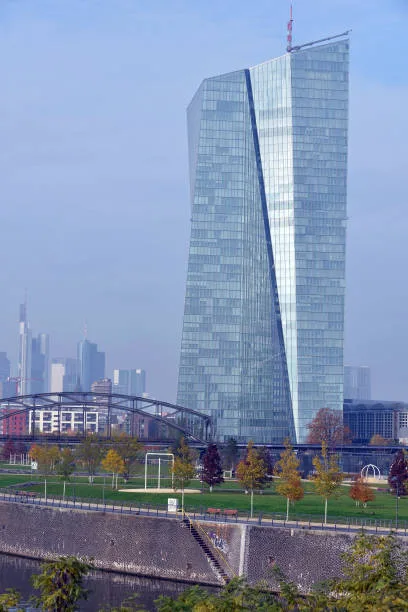 The European Central Bank (ECB) headquarters in Frankfurt, Germany, is the central bank for the 20 c