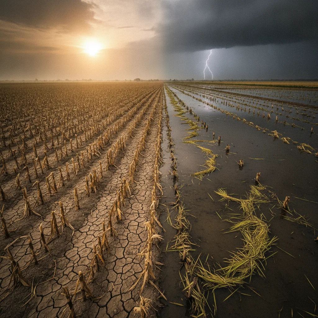 Extreme weather events, intensified by climate change, are increasingly devastating agricultural yie