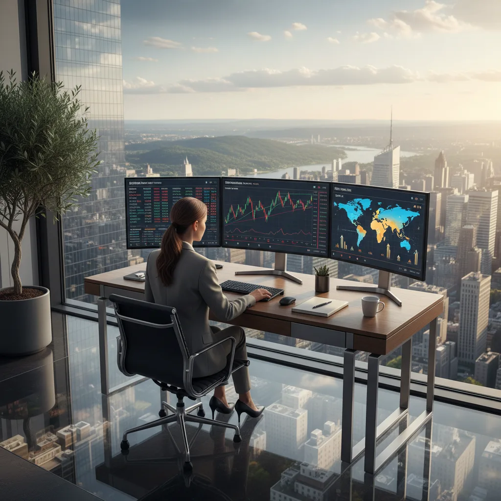 Investor diversifies portfolio across global markets.