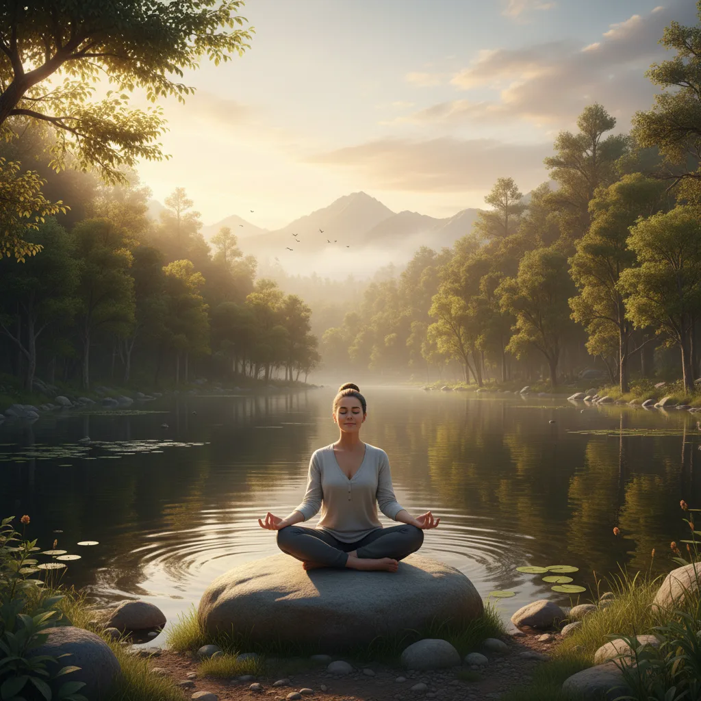 Una persona practicando mindfulness para la resiliencia interior y la paz.