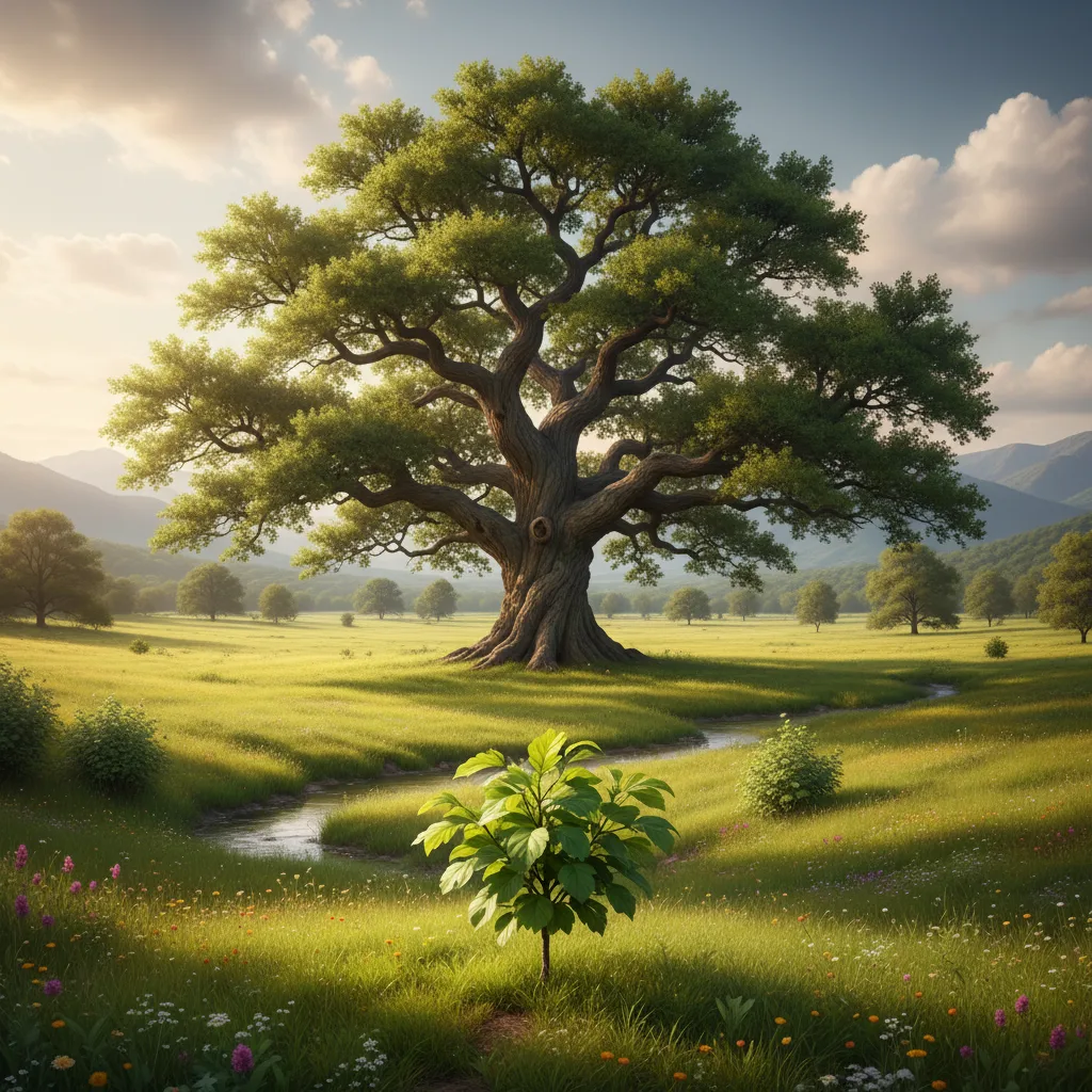 Un piccolo seme che cresce fino a diventare un albero forte e maturo nel tempo.