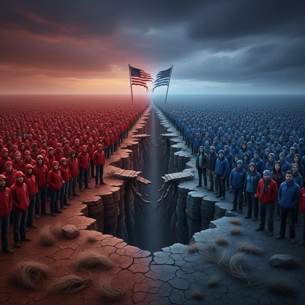 American political landscape, 2016, characterized by deep polarization.