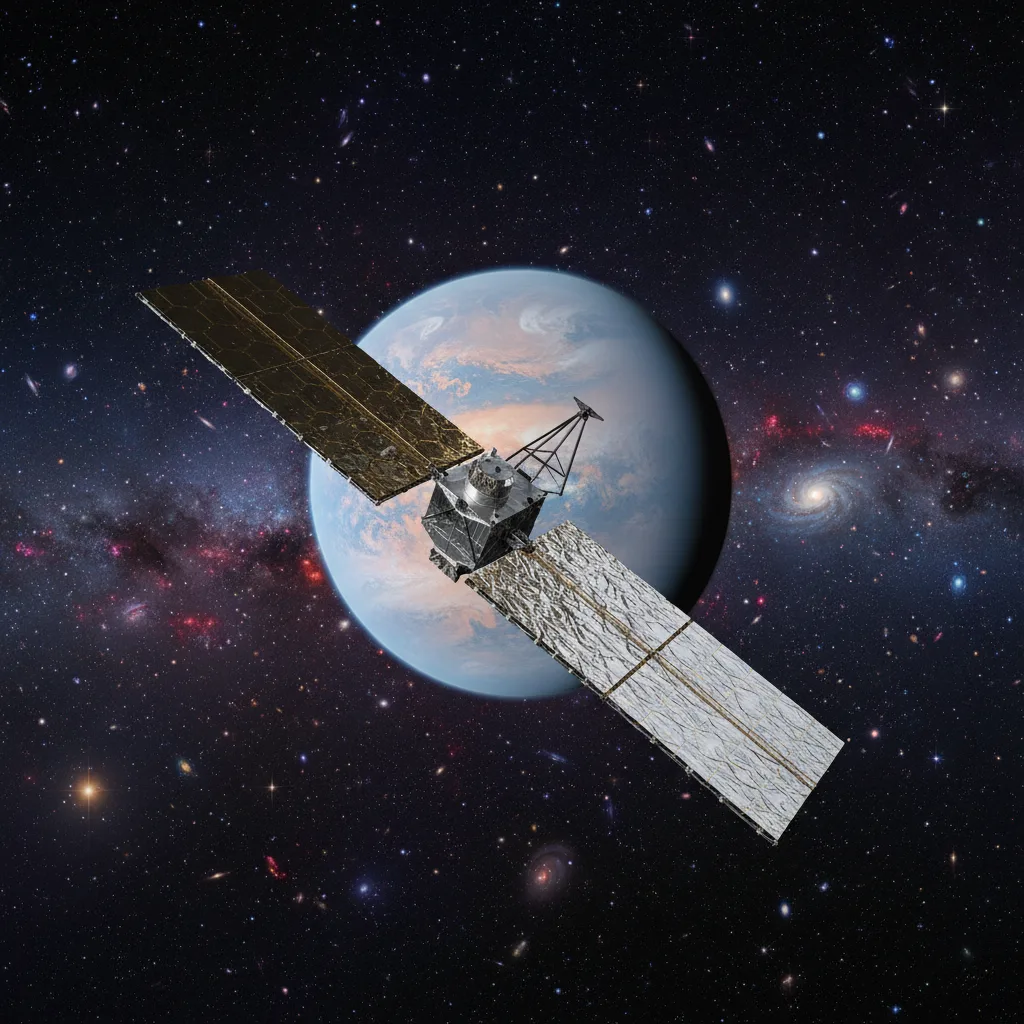 JWST observing a distant exoplanet.