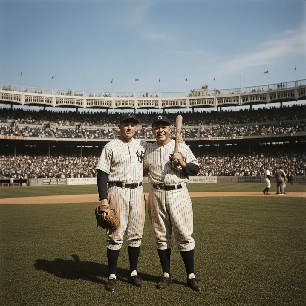 Lou Gehrig and Babe Ruth, New York Yankees, 1920s.