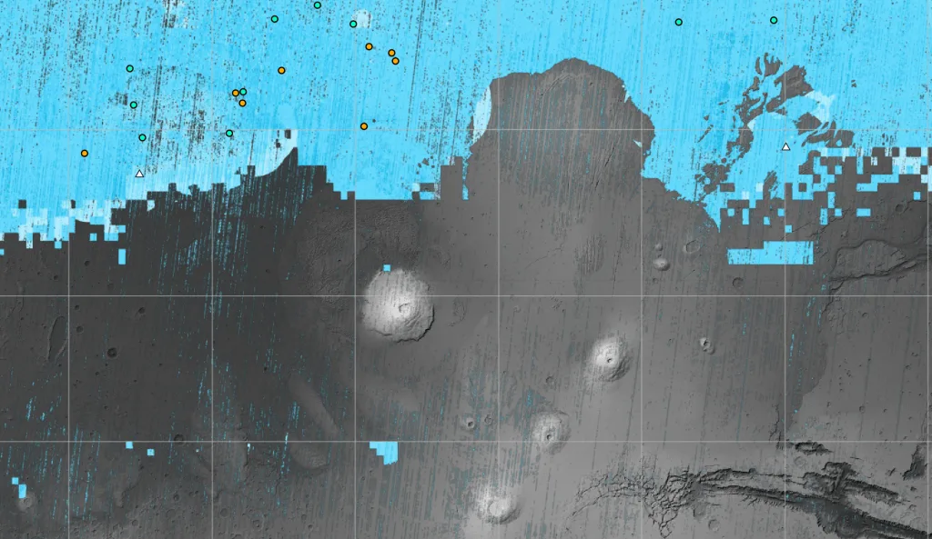 Water ice is a critical resource for future human missions to Mars, providing drinking water, breath