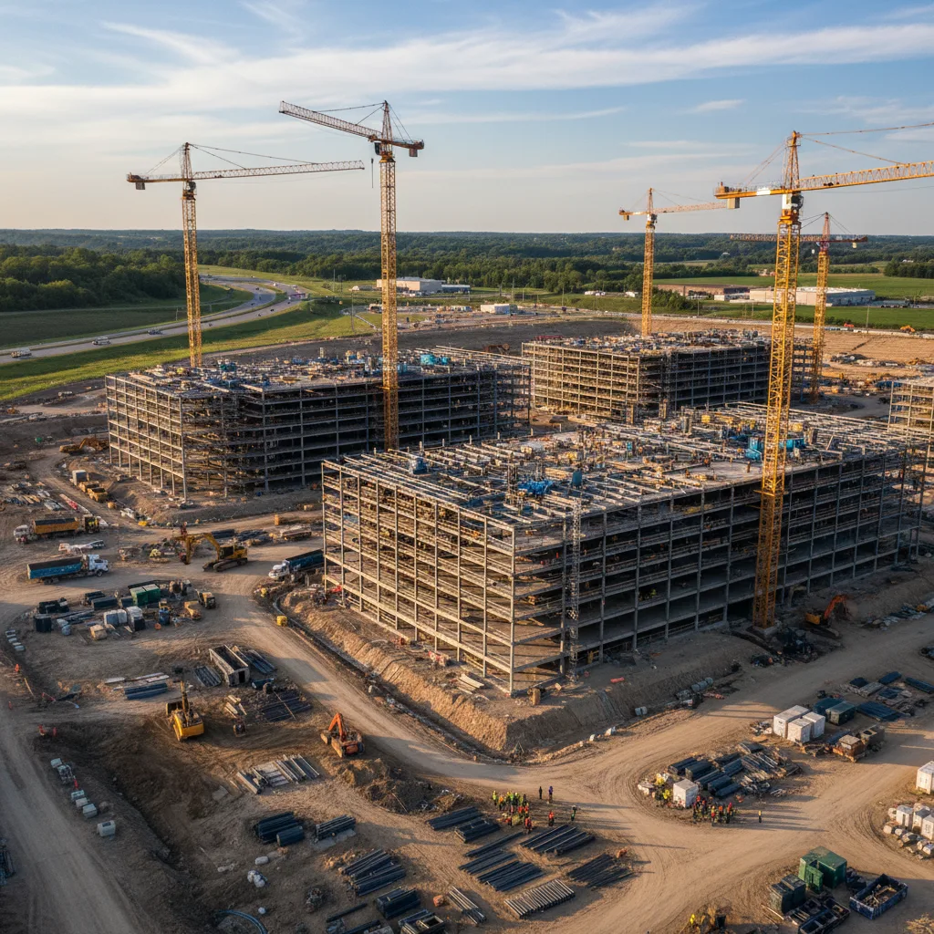Intel semiconductor plant construction site, Columbus area, 2022.