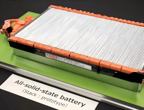 A prototype solid-state battery cell, representing a major 'new frontier' in energy storage. These b