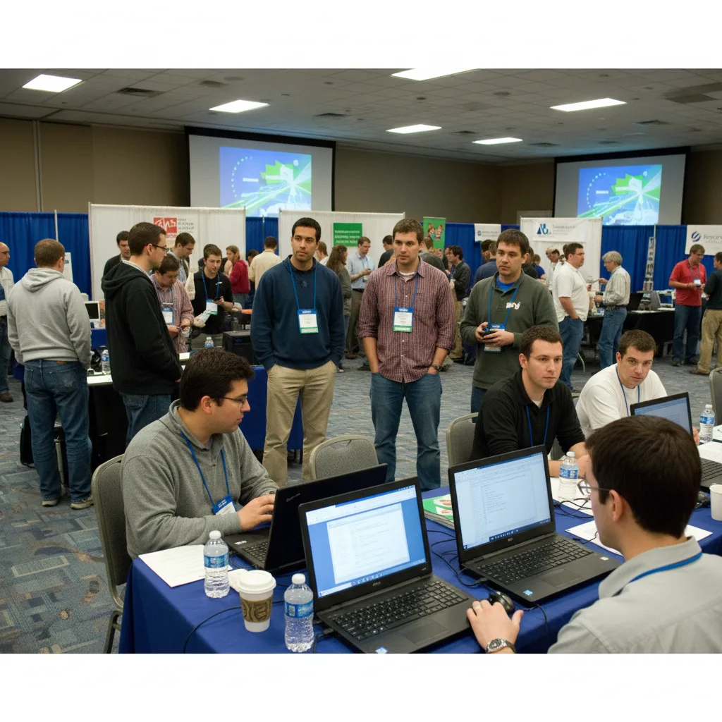 Early GTC conference in San Jose, 2009, with developers.
