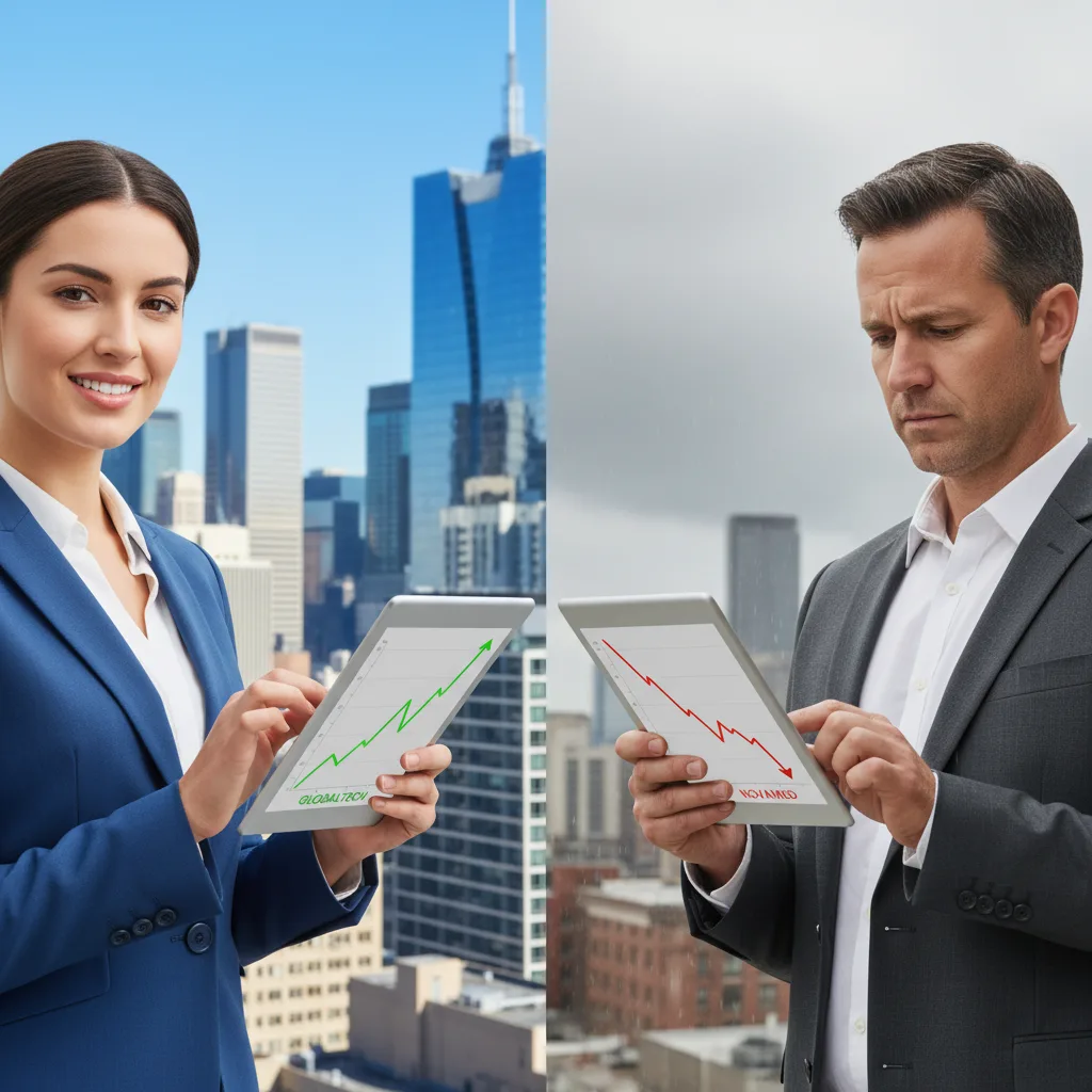 Bullish investor anticipates growth, bearish investor expects decline.