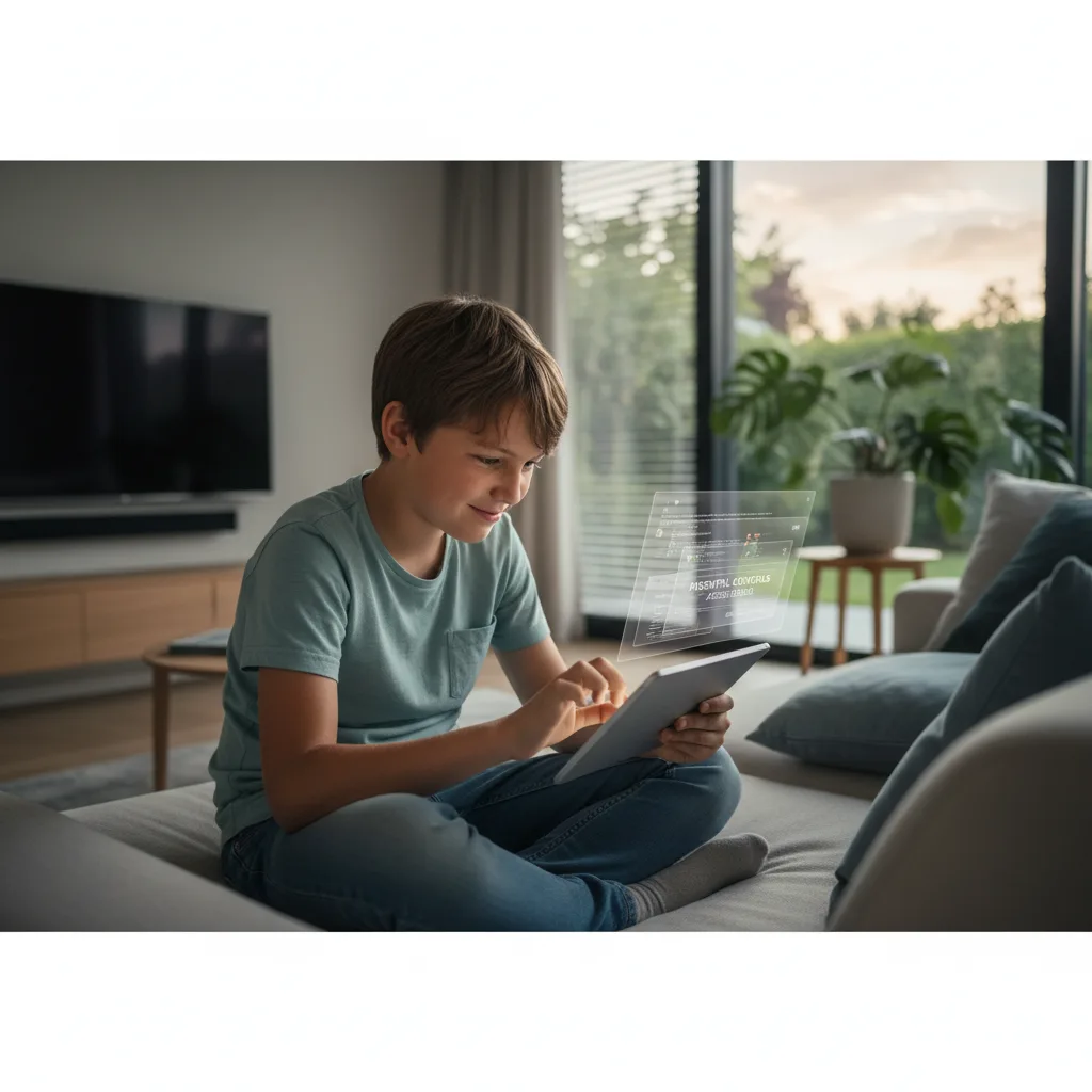 Child cleverly bypasses digital parental control on a tablet.