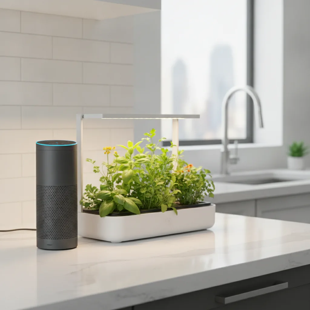 Amazon Alexa, un popular asistente de voz, puede integrarse con sistemas de jardinería inteligente para ofrecer control manos libres.