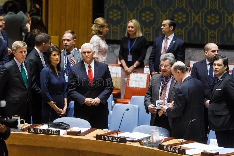The iconic UN Security Council chamber in New York City serves as a crucial forum for international 