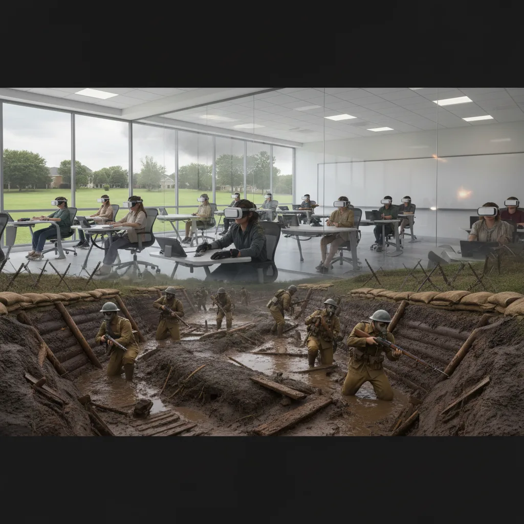 Students virtually experience World War I trenches in history class.