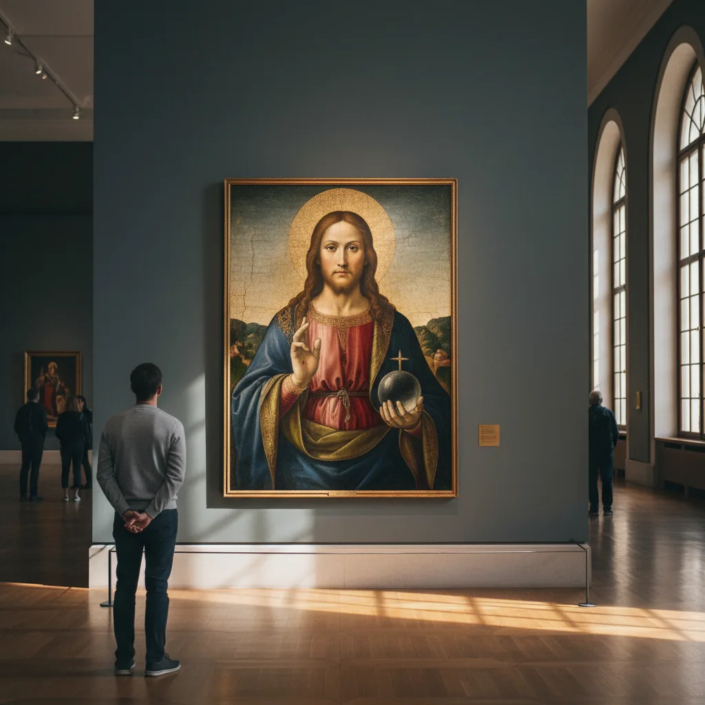Ancient painting of Christ, masterpiece.